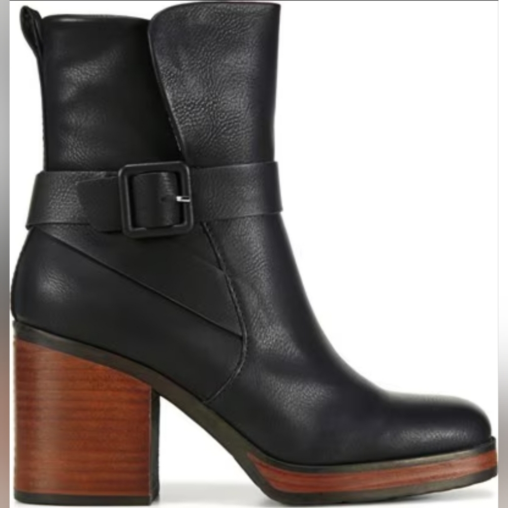 Korks Kork-Ease Marci II Boot Ankle Bootie Black Faux Leather Size 9.5 New